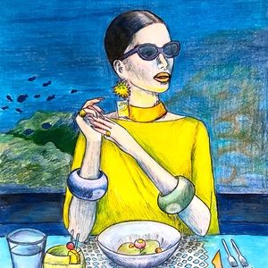 “Aureta” Drawing. Pencils and pen on paper.